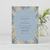 Invitation Mariage au thème Eucalyptus Sauge Doré (Debout devant)