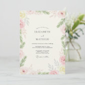 Invitation Mariage au thème Feuille de Citron Rose (Debout devant)