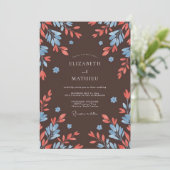 Invitation Mariage au thème Feuille de Corail au Chocolat (Debout devant)