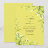 Invitation Mariage au ton citron jaune (Devant / Derrière)