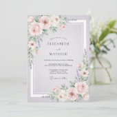 Invitation Mariage au ton lilas rosé (Debout devant)