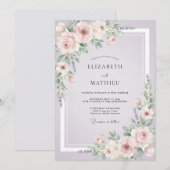 Invitation Mariage au ton lilas rosé (Devant / Derrière)