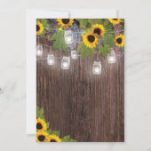 Invitation Mariage au tournesol dans un vignoble en bois rust (Dos)