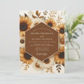 Invitation Mariage au Tournesol Rustique Marigold (Debout devant)