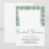 Invitation mariage au vert eucalyptus (Devant / Derrière)
