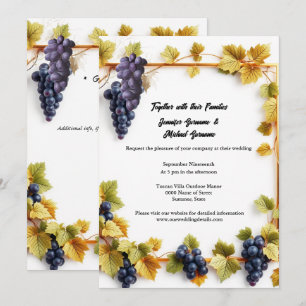 Invitation Mariage au vignoble automne élégant