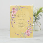 Invitation Mariage au vignoble de lilas moutarde (Debout devant)