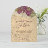 Invitation Mariage au vignoble Élégante Arche Monogramme (Debout devant)