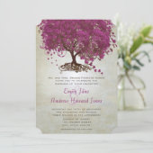 Invitation Mariage au vin Sangria Purple Heart Leaf Tree  (Debout devant)