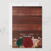 Invitation Mariage aurifère bordeaux émeraude vert d'automne (Dos)