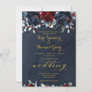 Invitation Mariage aurifère de la marine de Bourgogne