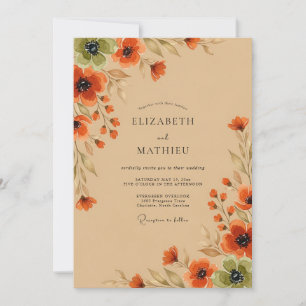 Invitation Mariage Automnal à la Fleur d'Orange