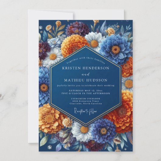 Invitation Mariage Automnal Ambre et Marine (Devant)