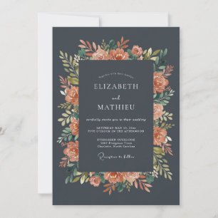 Invitation Mariage Automnal Atmosphérique au Charbon de Bois