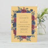 Invitation Mariage Automnal Audacieux Ocre (Debout devant)