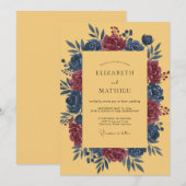 Invitation Mariage Automnal Audacieux Ocre (Devant / Derrière)