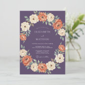 Invitation Mariage Automnal aux Reflets de Prune Polie (Debout devant)