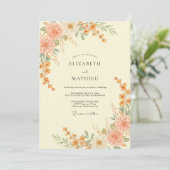 Invitation Mariage Automnal aux Tons Douces de Pêche (Debout devant)