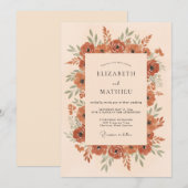 Invitation Mariage Automnal Bio Terracotta (Devant / Derrière)