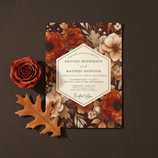 Invitation Mariage Automnal Botanique à Sienne