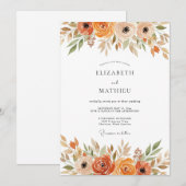 Invitation Mariage Automnal Botanique Rustique Sienne (Devant / Derrière)