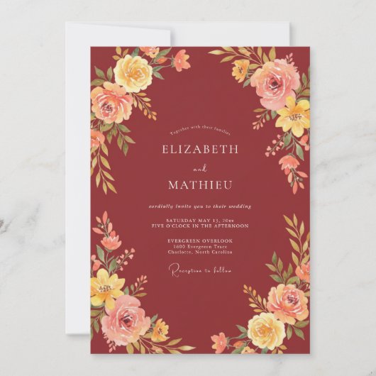 Invitation Mariage Automnal Bourguignon (Devant)