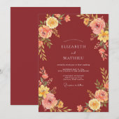 Invitation Mariage Automnal Bourguignon (Devant / Derrière)