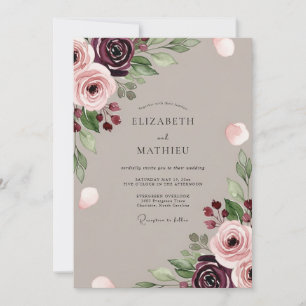 Invitation Mariage Automnal Bourguignon Radiant