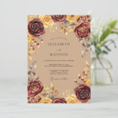 Invitation Mariage Automnal Bourguignon Rustique (Debout devant)