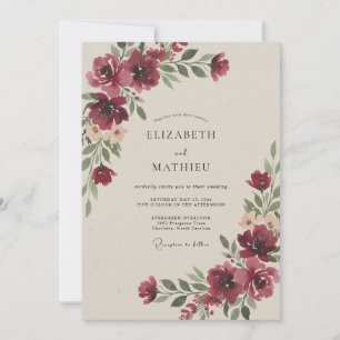 Invitation Mariage Automnal Captivant en Bourgogne