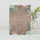 Invitation Mariage Automnal Caramel Atténué (Debout devant)