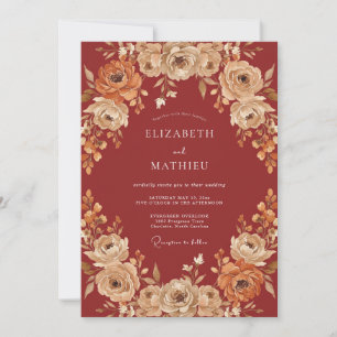 Invitation Mariage Automnal Chaleureux à la Cannelle