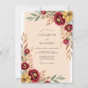 Invitation Mariage Automnal Chaleureux Bourgogne