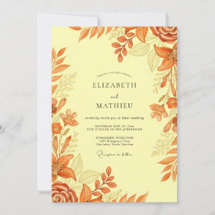 Invitation Mariage Automnal Chaleureux en Terracotta