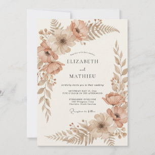 Invitation Mariage Automnal Chaleureux Sienne