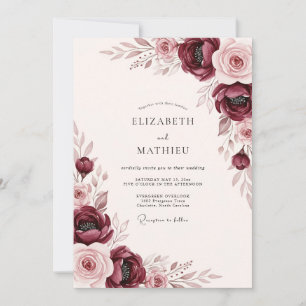 Invitation Mariage Automnal Charmant en Bourgogne