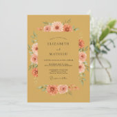 Invitation Mariage Automnal Chaud Ocre (Debout devant)