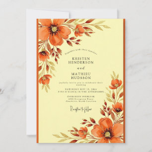 Invitation Mariage Automnal Chaud Orange