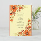 Invitation Mariage Automnal Chaud Orange (Debout devant)
