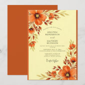Invitation Mariage Automnal Chaud Orange (Devant / Derrière)
