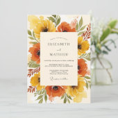 Invitation Mariage Automnal Chaud Orange Brûlé (Debout devant)