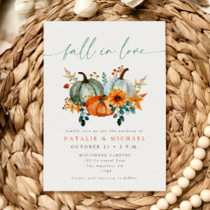 Invitation Mariage automnal chic bohème rustique de citrouill
