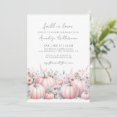 Invitation Mariage automnal Citrouille Rose (Debout devant)