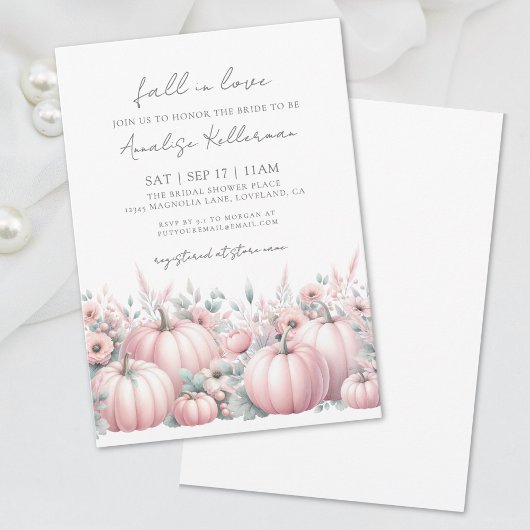 Invitation Mariage automnal Citrouille Rose