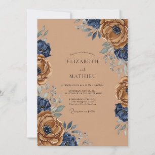 Invitation Mariage Automnal Cuivre Poli