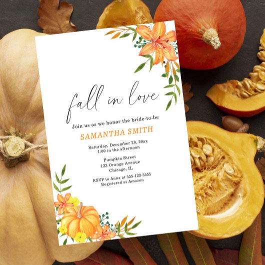 Invitation Mariage automnal de citrouille