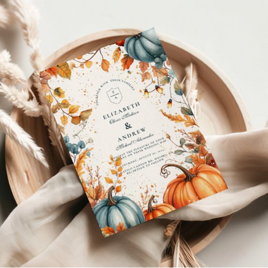 Invitation Mariage Automnal de Citrouille Rustique