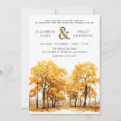 Invitation Mariage automnal de forêt de chênes Code QR (Devant)