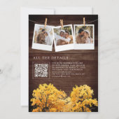 Invitation Mariage automnal de forêt de chênes Code QR (Dos)