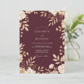 Invitation Mariage Automnal Distingué Bordeaux (Debout devant)